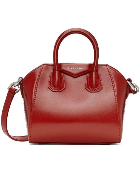 givenchy red mini antigona 182278f04600301|Mini Antigona Lock bag in box leather .